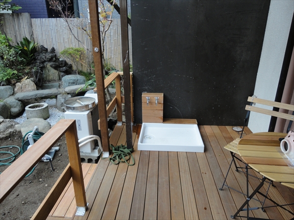 埼玉県草加市Ｙ邸 犬用バスとスロープ セラガンバツー材で作る愛犬のお風呂とバリアフリースロープ
