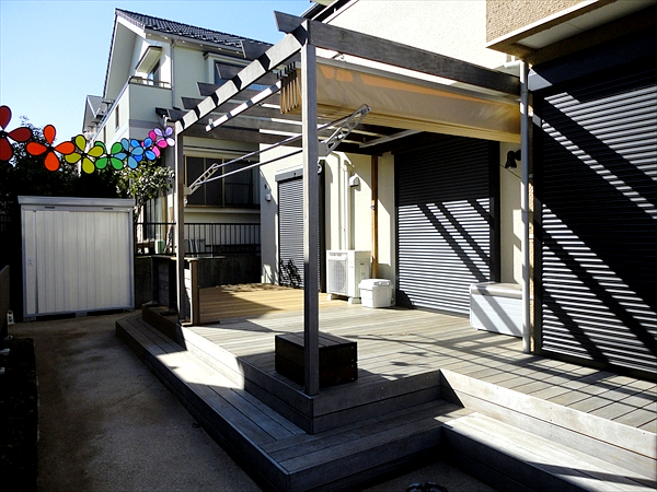 神奈川県横浜市緑区 M邸 対応年数の長いハードウッドだからこその追加施工！3年前に造ったウッドデッキをライフスタイルに合わせて広く使い勝手良く！