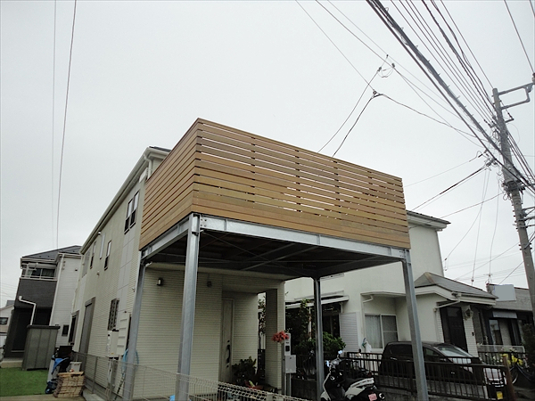 神奈川県川崎市 N邸 ベランダの開口！しっかりとした亜鉛塗装鉄骨下地で もう一つのアウトドアリビングの完成
