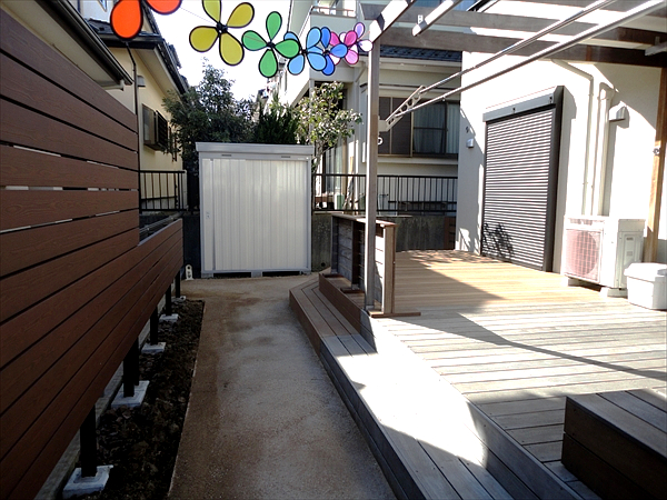 神奈川県横浜市緑区 M邸 対応年数の長いハードウッドだからこその追加施工！3年前に造ったウッドデッキをライフスタイルに合わせて広く使い勝手良く！