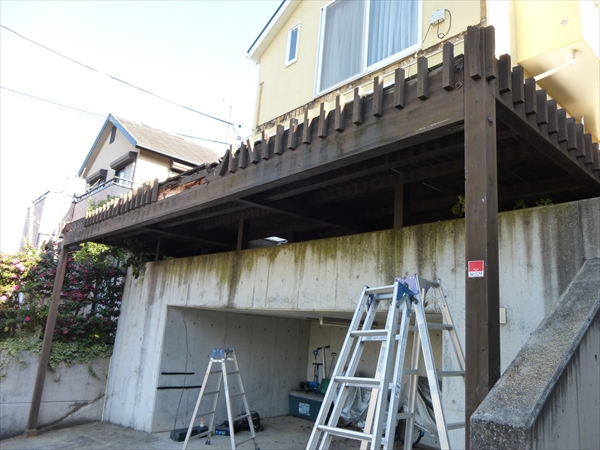 神奈川県横浜市都筑区 T邸 解体撤去処分 元のデザインを再現した2階建てスカイデッキ