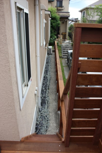 神奈川県横浜市青葉区 A邸 お庭とは別の新たなスペースを作る鉄骨下地のカーポートウッドデッキ