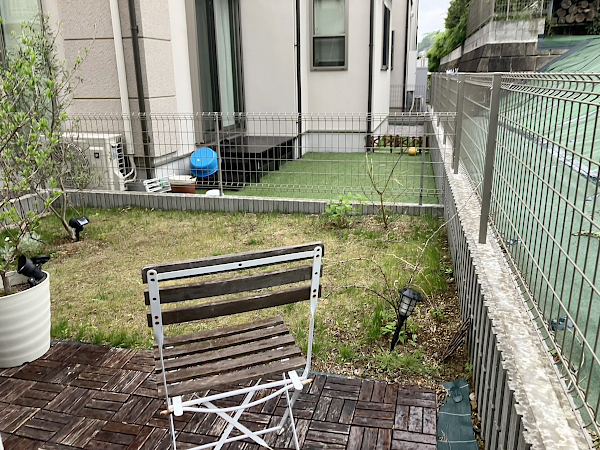 【青葉区 一戸建て庭 ウッドデッキ】before_01