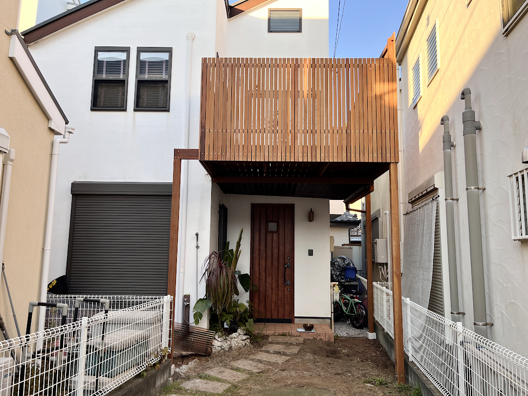 【茅ヶ崎市 一戸建て庭 ハイデッキ】A2