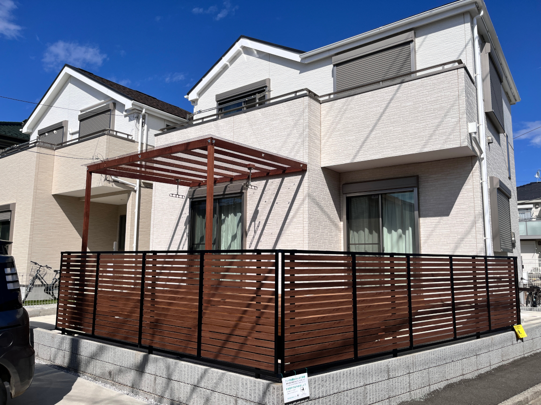 【瀬谷区 一戸建て庭 ウッドデッキ】A2