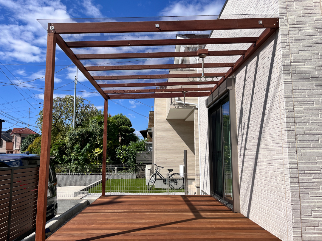 【瀬谷区 一戸建て庭 ウッドデッキ】B2