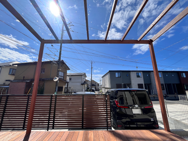 【瀬谷区 一戸建て庭 ウッドデッキ】C