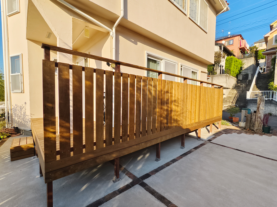 【 町田市 一戸建て庭 ウッドデッキ】