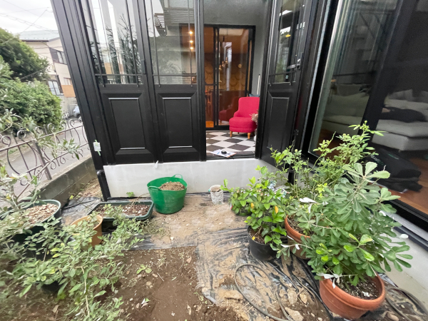 【青葉区 一戸建て庭 ウッドデッキ】