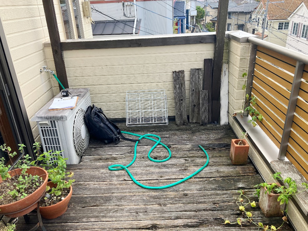 【神奈川県藤沢市 一戸建てバルコニー ウッドデッキ】before_01