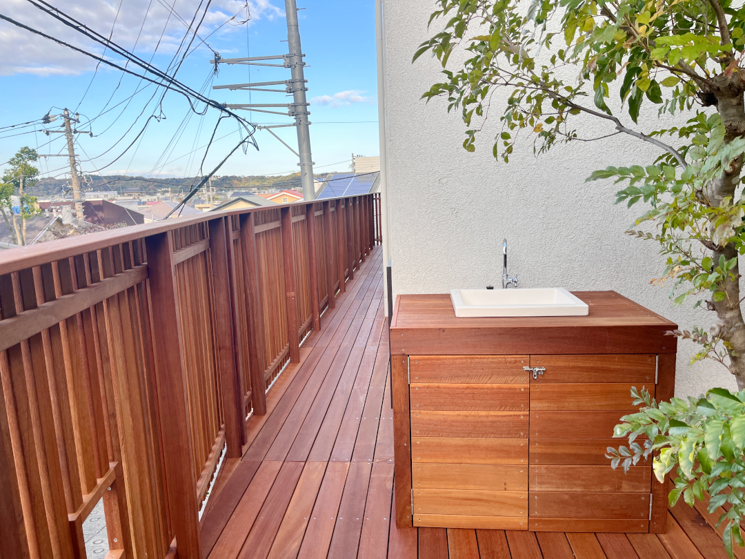 【 鎌倉市 一戸建て庭 ウッドデッキ】A2