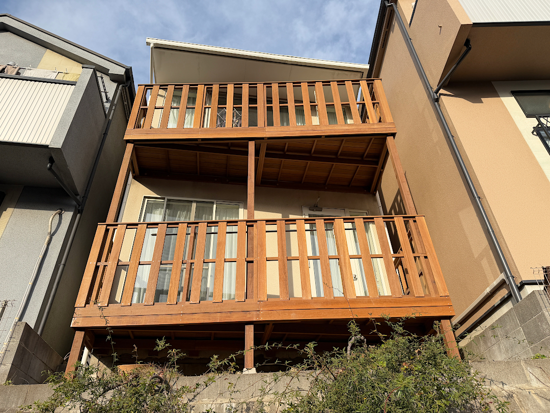 【 都筑区 一戸建て庭・バルコニー ウッドデッキ】after_04