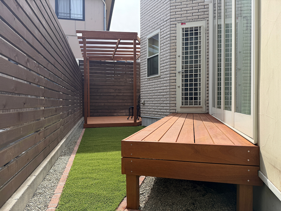 【青葉区 一戸建て庭 ウッドデッキ】after_01