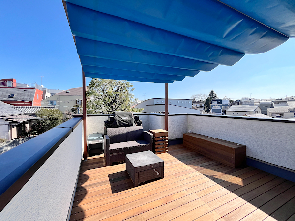 【目黒区 一戸建て屋上 ウッドデッキ】A1