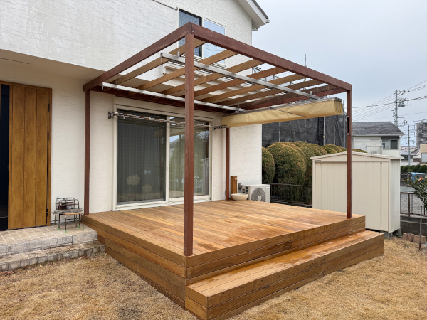 【埼玉県志木市 一戸建て庭 ウッドデッキ】after_01