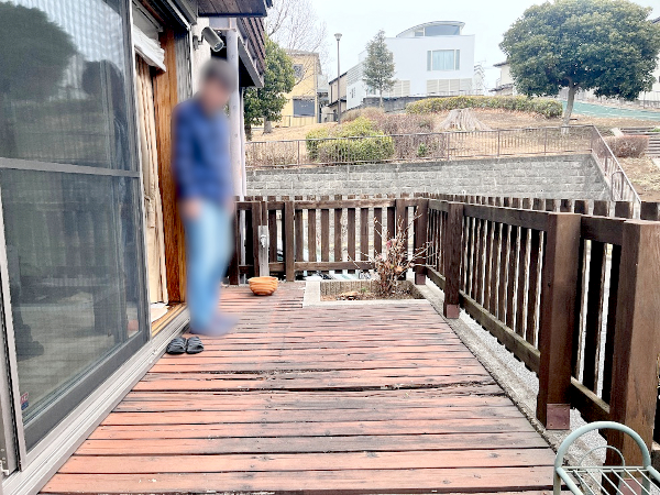 【 旭区 一戸建て庭・バルコニー ウッドデッキ】B2