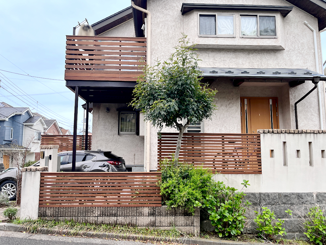 【 旭区 一戸建て庭・バルコニー ウッドデッキ】C3