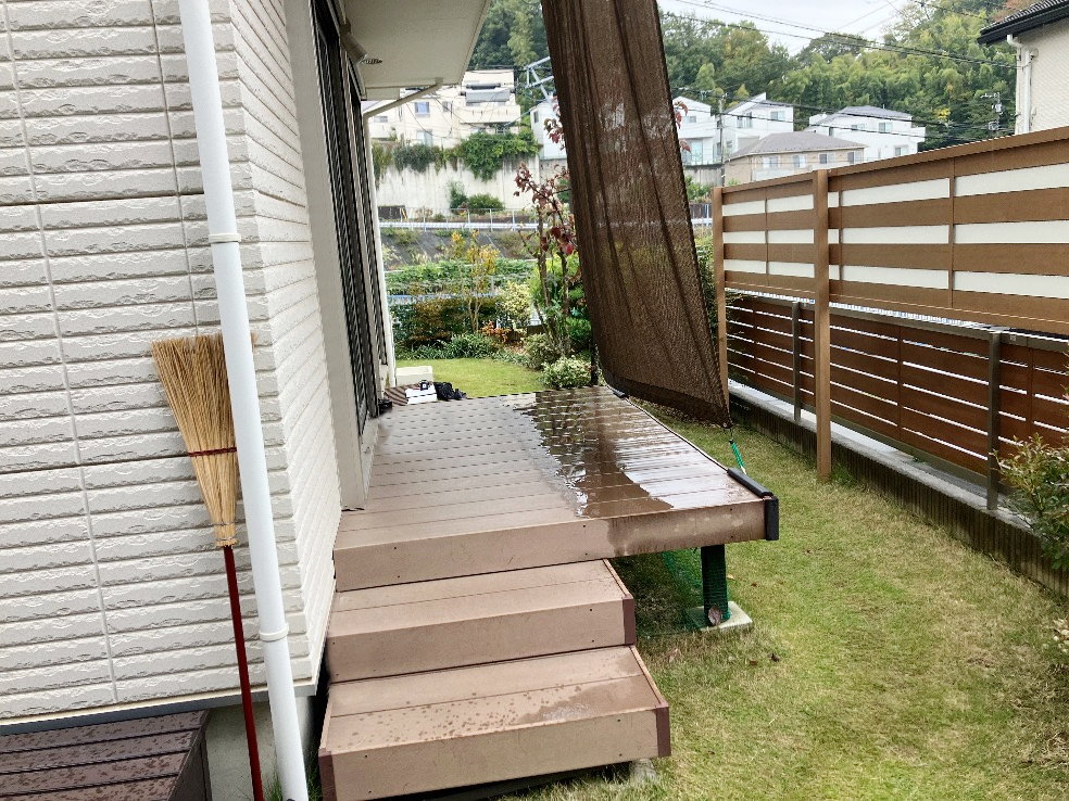 【川崎市麻生区 一戸建て庭 ウッドデッキ】before_01