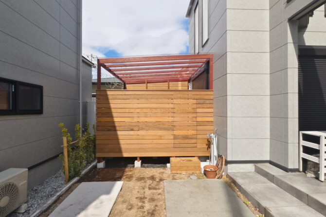 【神奈川県藤沢市 一戸建て庭 ウッドデッキ】after_top