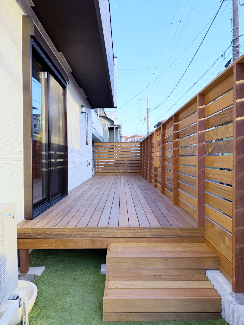 【磯子区 一戸建て庭 ウッドデッキ】after_01
