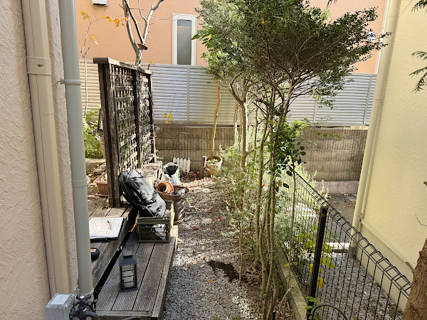 【武蔵野市 一戸建て庭 ウッドデッキ】before_01