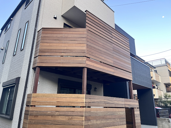 【調布市 一戸建て庭 ハイデッキ】A1