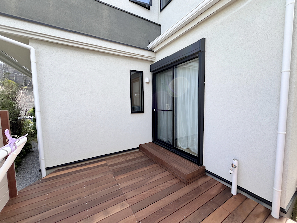 【都筑区 一戸建て庭 ウッドデッキ】C1