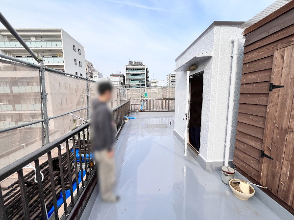 【江東区 一戸建て屋上 ウッドデッキ】A