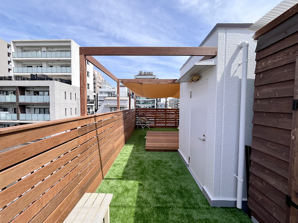 【江東区 一戸建て屋上 ウッドデッキ】A1