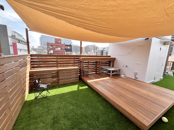 【江東区 一戸建て屋上 ウッドデッキ】B1