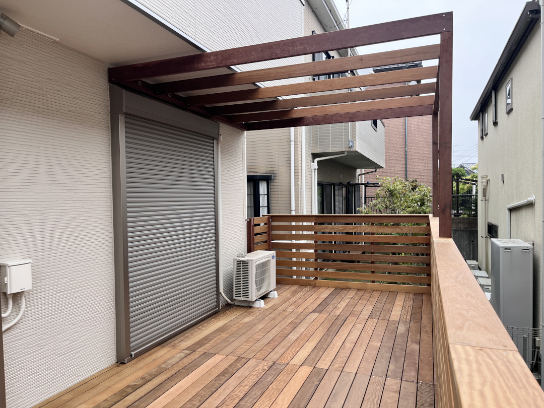 【横浜市金沢区 一戸建て庭 ウッドデッキ】A3